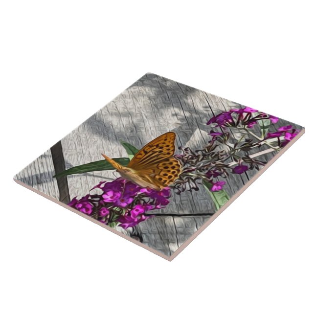 Azulejo Una mariposa amarilla (Lado)