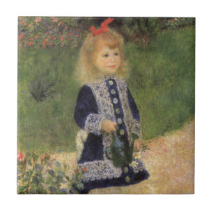 Azulejo Una niña con regadera de Pierre Renoir