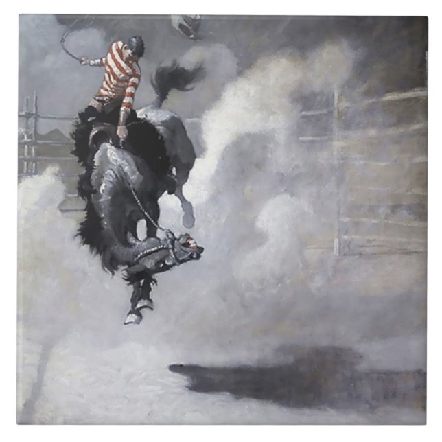 Azulejo “Una nube de polvo” Arte occidental de NC Wyeth (Frente)