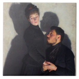 Azulejo Una pareja con sombras fundidas (por Emile Friant)