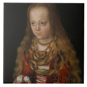 Azulejo Una princesa de Sajonia, c.1517 (aceite en el