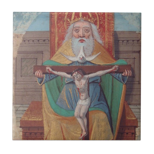 Azulejo Una Santa Trinidad de Dios en Gloria (Frente)