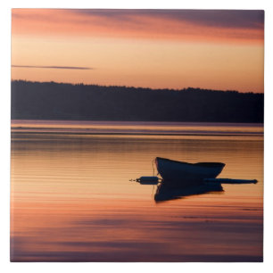 Azulejo Una skiff al amanecer en Eggemoggin Reach en Littl