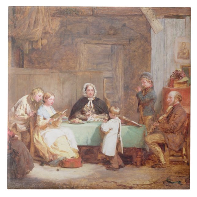 Azulejo Una tarde musical (aceite en lona) 2 (Frente)