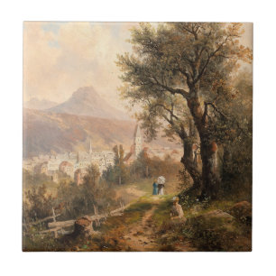 Azulejo Una vista de Bad Aussee – Emil Barbarini