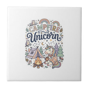 Azulejo Unicorn Campfire Unicorn Premium Vector Sticker an