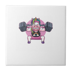 Azulejo Unicorn Levantamiento de Pesas Sentadillas Fitness