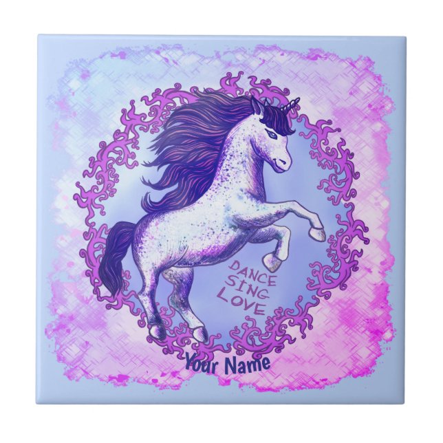 Azulejo Unicornio Bailarín   (Frente)