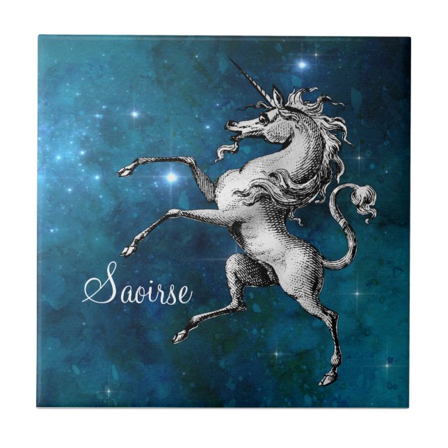 Azulejo Unicornio celeste (Frente)