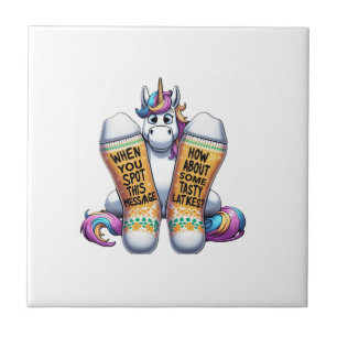 Azulejo Unicornio con calcetines hombres mujeres niños ado