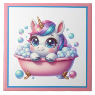 Azulejo Unicornio de baño adorable bañera