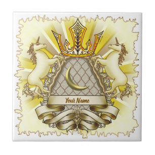 Azulejo Unicornio de Escudo de Corona