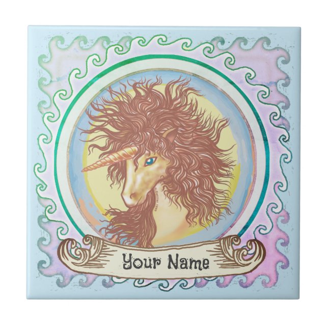 Azulejo Unicornio de fantasía  (Frente)