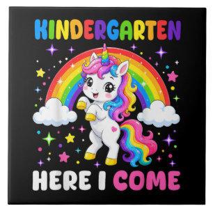Azulejo Unicornio de jardín de infancia aquí vengo De vuel