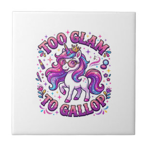 Azulejo Unicornio Demasiado Glam para Galopar Impresión Co