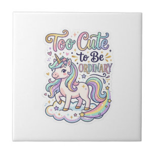 Azulejo Unicornio Demasiado Lindo para Ser Ordinario Vecto
