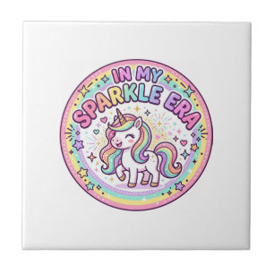 Azulejo Unicornio En Mi Era Brillante Impresión Divertida