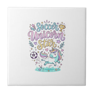 Azulejo Unicornio Fútbol Unicornio Estrella Bonito