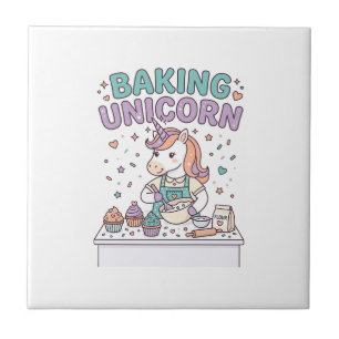 Azulejo Unicornio Horneando Producto Gráfico de Moda Unico