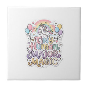 Azulejo Unicornio Humano Pequeño Magia Mayor Vector Premiu