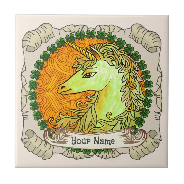 Azulejo Unicornio irlandés (Frente)