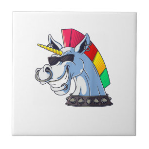 Azulejo Unicornio Punk Divertido Irónico Cool Unicornio Pu