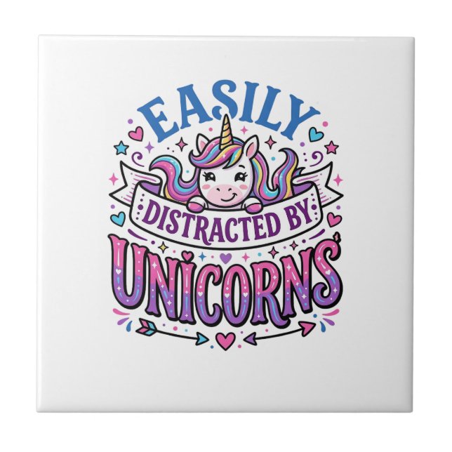 Azulejo Unicornio se distrae fácilmente por el comercial d (Frente)
