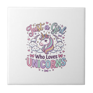 Azulejo Unicornio Solo una chica que ama los unicornios Fo