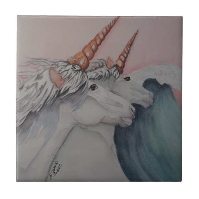 Azulejo Unicornios del mar (Frente)