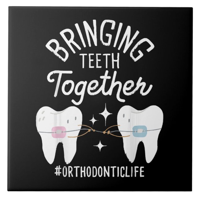 Azulejo Uniendo Dientes - Ortodoncista  (Frente)