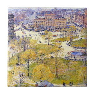 Azulejo Union Square en primavera de Frederick Childe Hass