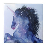 Azulejo Universo de Unicornio - Cósmico<br><div class="desc">Universo de Unicornio IV por Grace Popp. Presenta un nitrógeno posante con un diseño galáctico de tipo cósmico.</div>