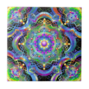 Azulejo Universo Mandala Colores Psicodélicos