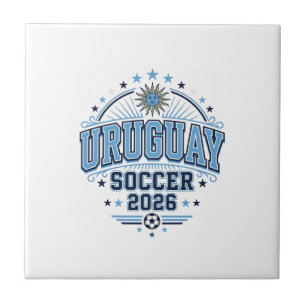 Azulejo Uruguay Fútbol 2026 Fútbol Negrita Tipografía País