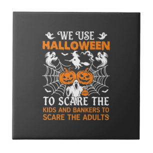 Azulejo Usamos Calabazas Fantasmales de Halloween Bruja Ar