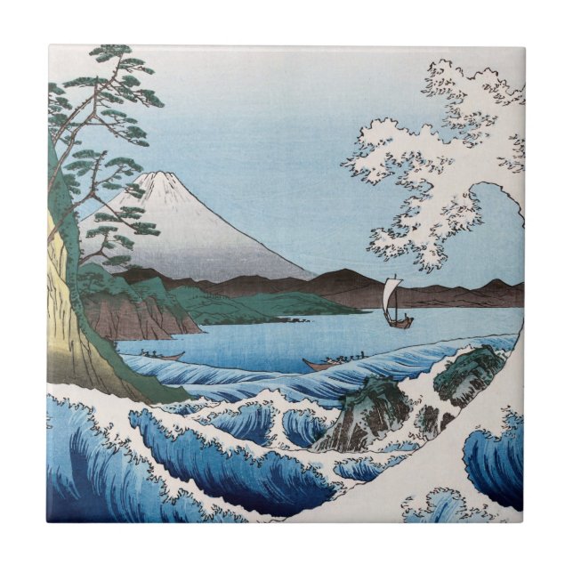 Azulejo Utagawa Hiroshige - Mar frente a Satta, Provincia  (Frente)