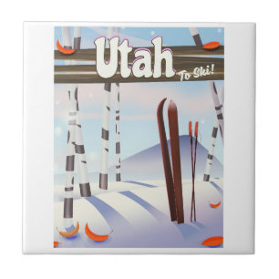 Azulejo ¡Utah para esquiar!
