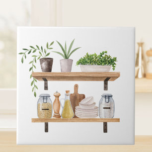 Azulejo Utensilios de cocina al estilo escandinavo acuarel