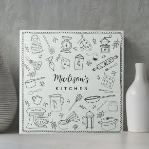 Azulejo Utensilios de cocina personalizados a mano