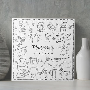 Azulejo Utensilios de cocina personalizados a mano