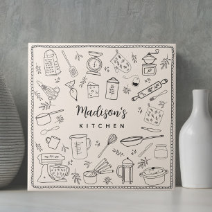 Azulejo Utensilios de cocina personalizados a mano