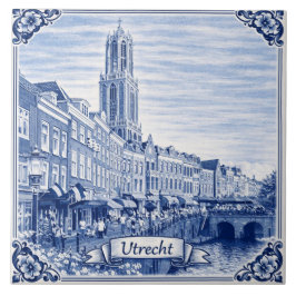 Azulejo Utrecht Delft Blue style ceramic tile