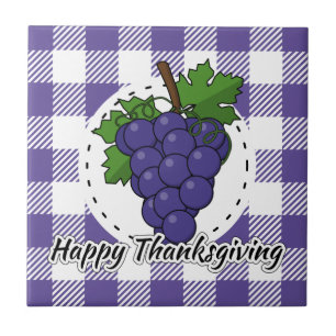 Azulejo Uva sobre la pasta violeta - Feliz día de gracias