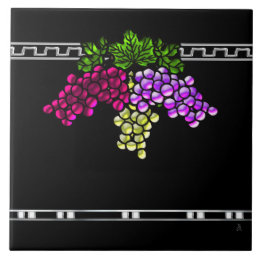 Azulejo Uvas Art Deco (mosaico cerámico)