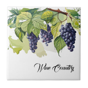 Azulejo Uvas de campo de vino Imprimir mosaico