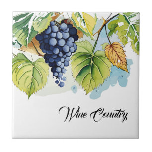Azulejo Uvas de campo de vino Imprimir mosaico