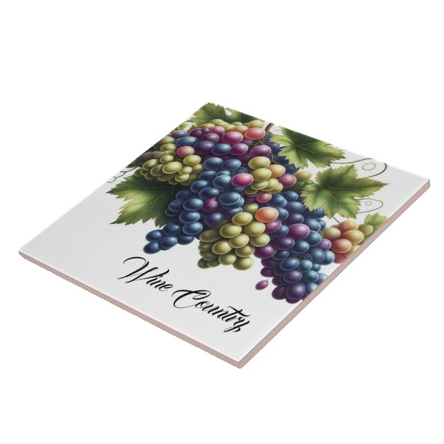 Azulejo Uvas de campo de vino Imprimir mosaico (Lado)