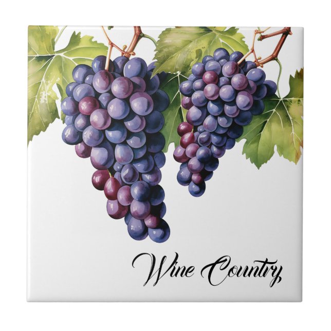 Azulejo Uvas de campo de vino Imprimir mosaico (Frente)
