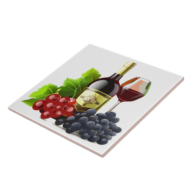 Azulejo Uvas de vino Imprimir mosaico (Lado)