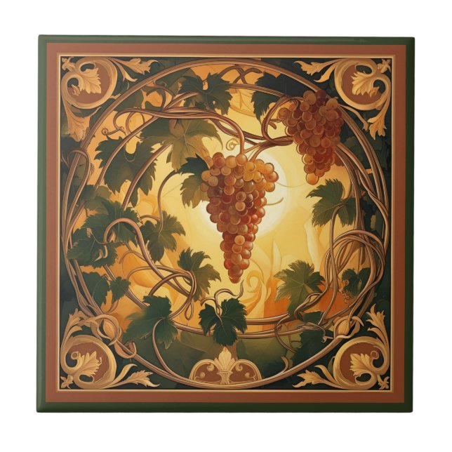 Azulejo Uvas Doradas (Frente)